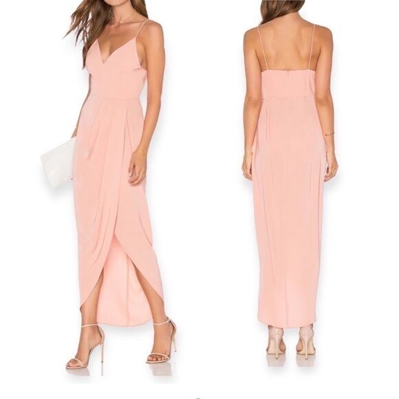 NEW Shona Joy Core Cocktail Draped Dress in Dusty pink - Picture 1 of 13